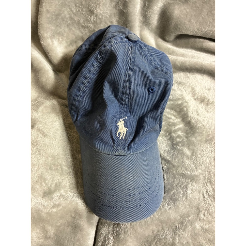 Polo Ralph Lauren Mens Blue Cotton Twill Baseball Cap Pony Logo Hat Adjustable